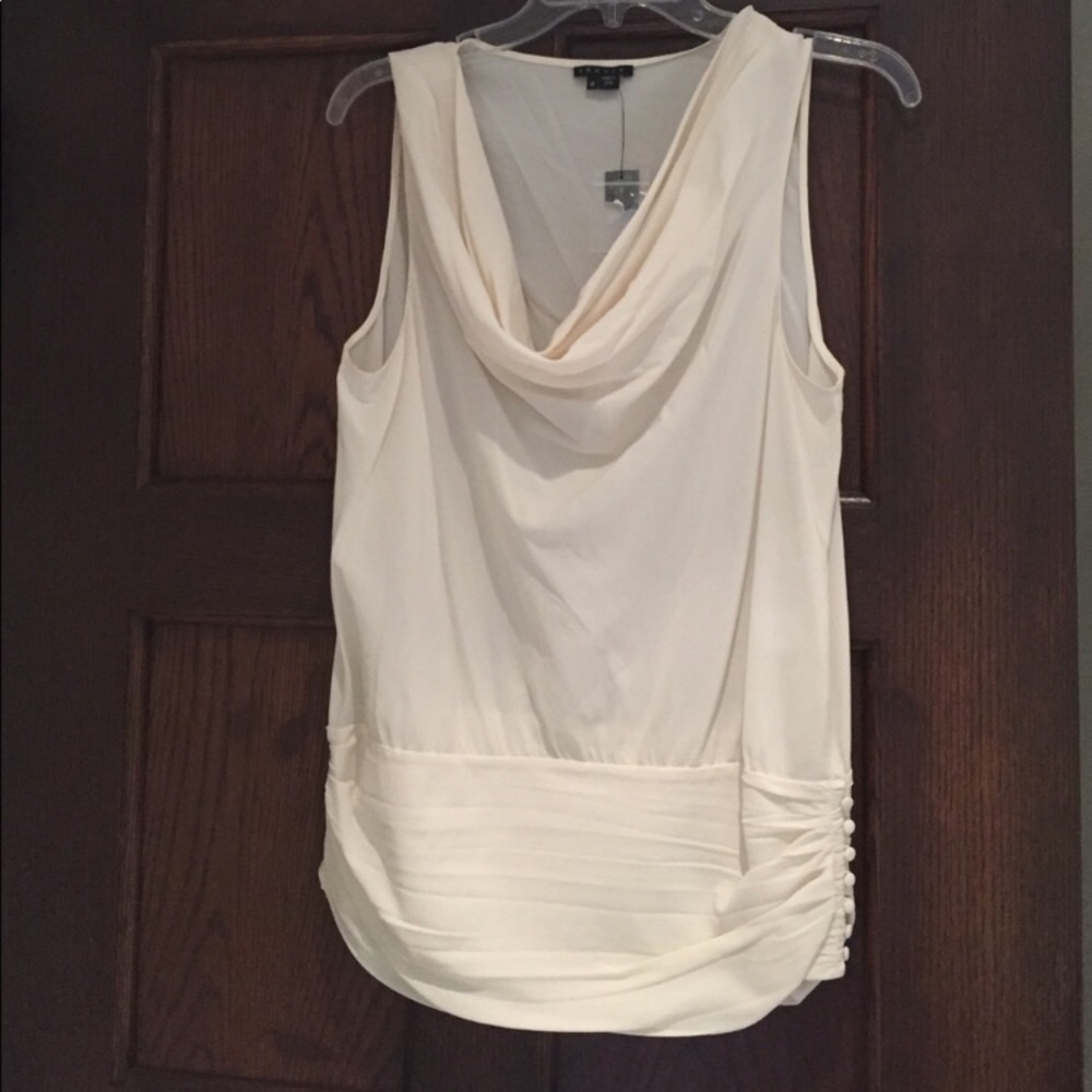 Ivory, silk top No Tag, Never worn. Washed once.